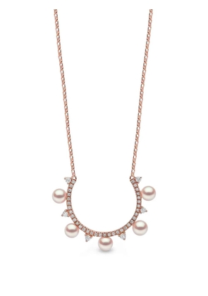 Yoko London Sleek pearl and diamond necklace - Pink