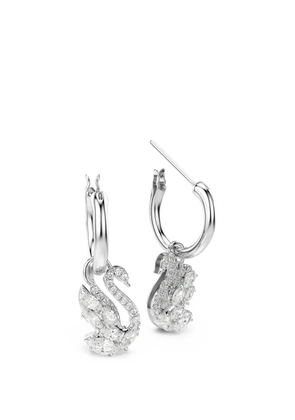 Swarovski Swan-motif drop earrings - Silver