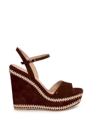Santoni Tillie whipstitch-trim sandals - Brown