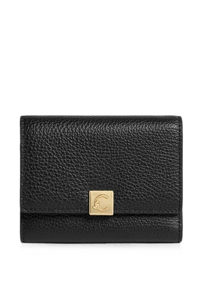 Coccinelle logo-plaque pebbled wallet - Black