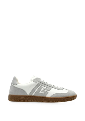 Balmain Swan logo-patch leather sneakers - White