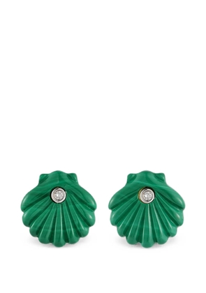 Mateo Venus carved malachite and diamonds earrings - Gold