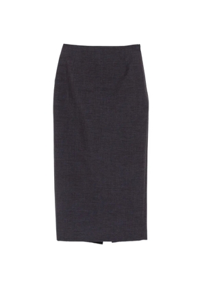 Mugler rear-slit midi skirt - Blue
