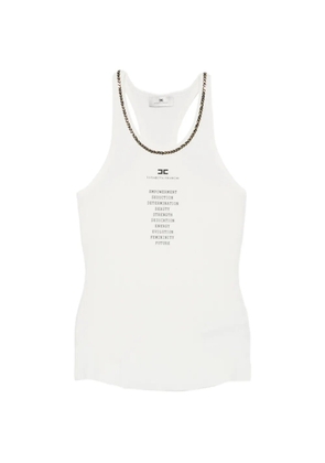 Elisabetta Franchi chain-link ribbed-knit top - White