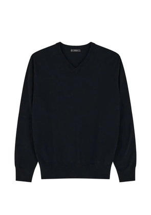 Boggi Milano V-neck jumper in extrafine merino wool - Black