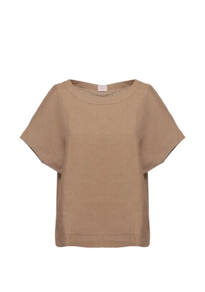 EMME linen short-sleeve blouse - Neutrals