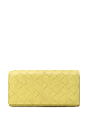 Bottega Veneta Pre-Owned 2012-2026 Nappa Intrecciato Continental Flap Wallet long wallets - Yellow