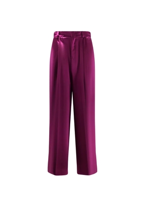 Alberta Ferretti pleated satin trousers - Purple