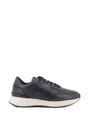BOSS logo-engraved leather sneakers - Blue