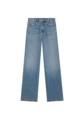 BOSS Marlene high-waisted regular-fit jeans in cross-hatch denim - Blue