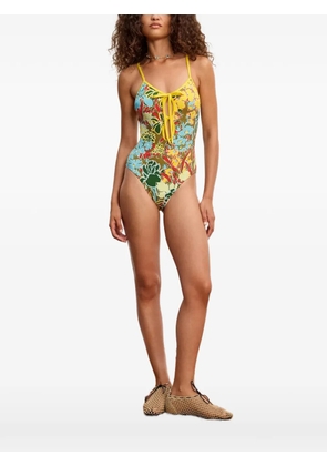 ALEMAIS Solstice floral-print cutout swimsuit - Green