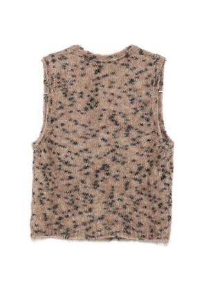 Alysi leopard-pattern button-up vest - Neutrals