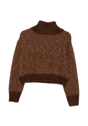 Alysi half-zip knitted sweater - Brown
