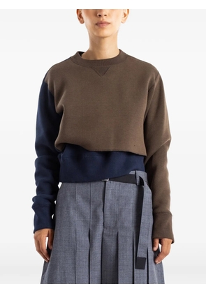 sacai layered sweatshirt - Brown