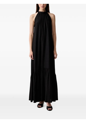 VICOLO halterneck tiered maxi dress - Black