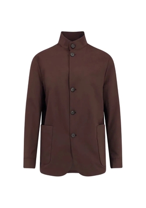Hevo Caslvecchio high-neck patch-pocket jacket - Brown