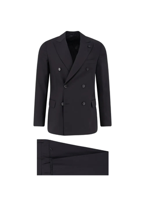 Lardini double-breasted wool suit - Black