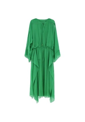 Alberta Ferretti slit-sleeve elasticated-waist maxi dress - Green