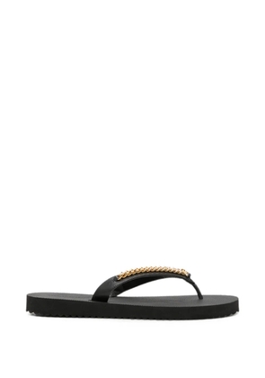 Stella McCartney Falabella chain-embellished flip flops - Black