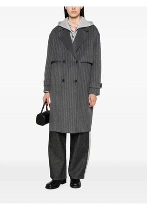 Patrizia Pepe pinstripe double-breasted coat - Grey