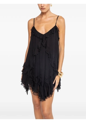 NISSA open-back silk mini dress - Black
