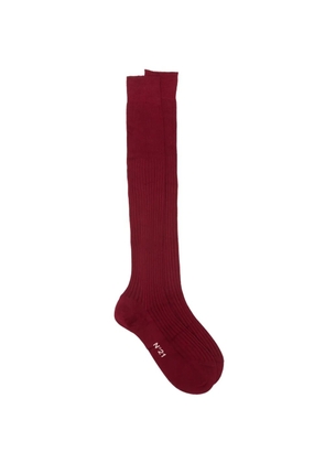 Nº21 ribbed logo-print socks - Red