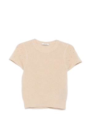 Dorothee Schumacher perforated-detail short-sleeve top - Neutrals
