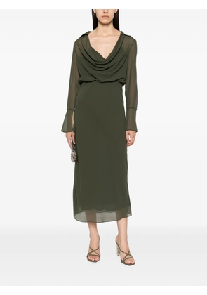 Patrizia Pepe cowl-neck georgette dress - Green
