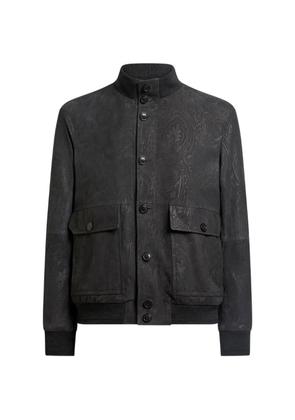 ETRO Arnica paisley-print suede bomber jacket - Black