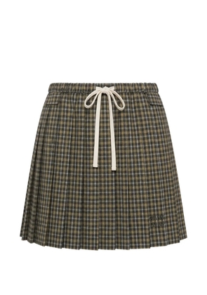 Miu Miu check-pattern pleated mini skirt - Brown