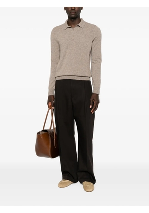 BOMPARD long-sleeve cashmere polo shirt - Neutrals