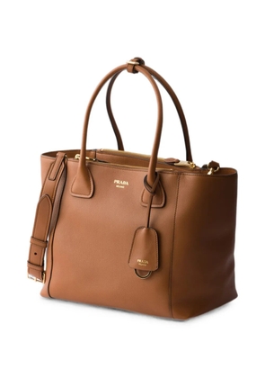 Prada large leather tote bag - Brown