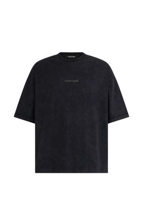 Roberto Cavalli snake-print logo-detailed T-shirt - Black