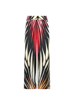Roberto Cavalli ray print silk-satin trousers - Black
