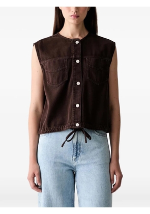 Marc O'Polo drawstring-hem sleeveless denim vest - Brown