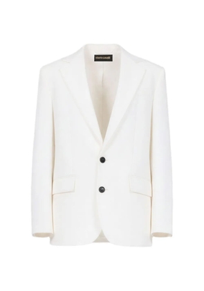 Roberto Cavalli single-breasted peaked-lapel blazer - White