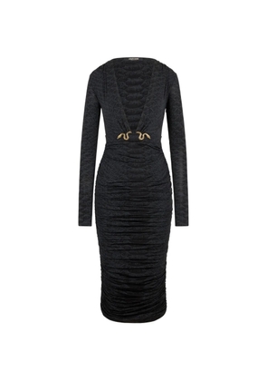 Roberto Cavalli snake-detail midi dress - Black