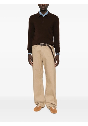 BOMPARD long-sleeve cashmere polo shirt - Brown