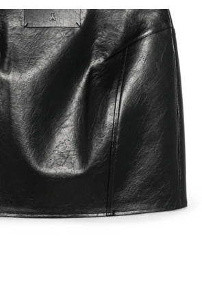 Patrizia Pepe logo-patch coated skirt - Black