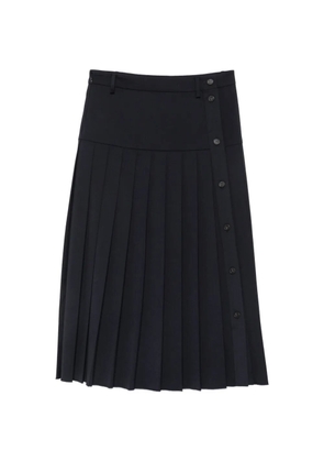 Nº21 pleated button-detail midi skirt - Blue