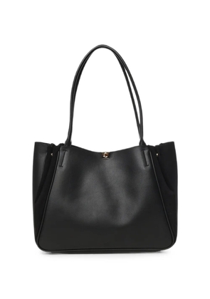 Coccinelle suede-panel leather shoulder bag - Black