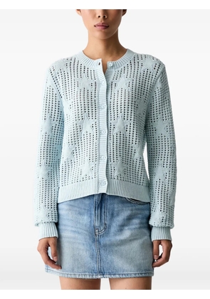 Vans star-intarsia pointelle-knit cardigan - Blue