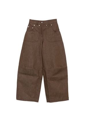 Simone Rocha embellished logo-patch jeans - Brown