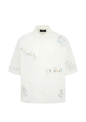 Nahmias scribble-print poplin shirt - White