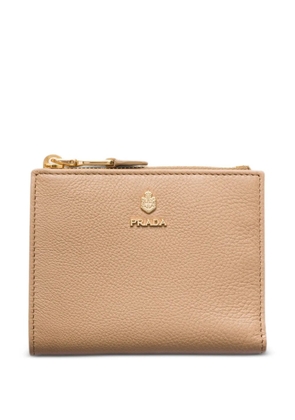 Prada small leather wallet - Neutrals