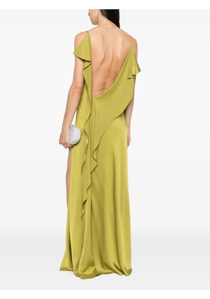 ARCINA ORI Odessa ruffled-back dress - Green