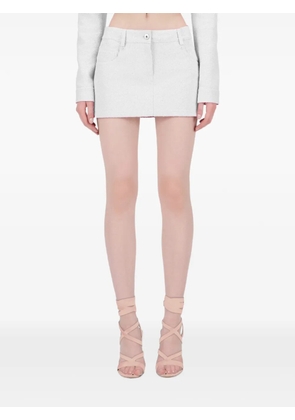 Blumarine bouclé-texture short skirt - White