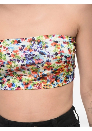 DSQUARED2 floral-print cropped top - Neutrals