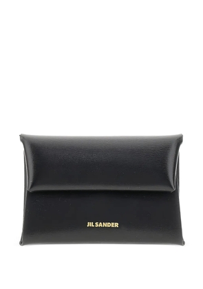 Jil Sander logo-print leather folded coin purse - Black