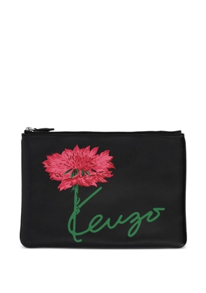 Kenzo Kenzo Tulip leather clutch bag - Black
